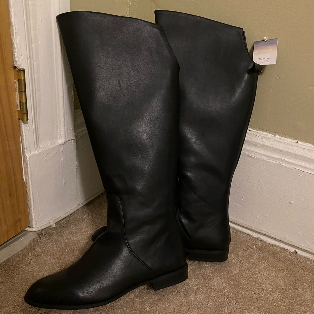 Zara Faux Leather Over the Knee High Boots